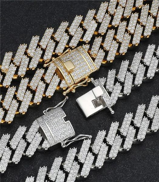 

18mm 182022inch gold silver plated bling cz cuban chain necklace 78inch bracelet links rapper street jewelry for men women9447595