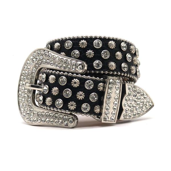

handmade diamond inlaid street fashion new belt, versatile design for men and women, small crocodile pattern, classic alloy buckle, Black;brown