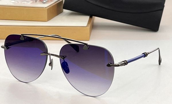 

fashion designer mens sunglasses classic vintage metal rimless pilot shape glasses summer simple leisure style anti-ultraviolet come with ca, White;black