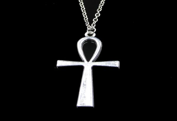 

fashion 5228mm cross egyptian ankh life symbol pendant necklace link chain for female choker necklace creative jewelry party gift1303252, Silver