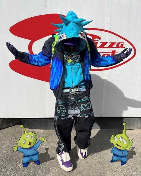 

men's jeans y2k jeans minus two skull skeletongraphic baggy jeans denim black pants men harajuku rock wide leg trousers streetwear 2308, Blue