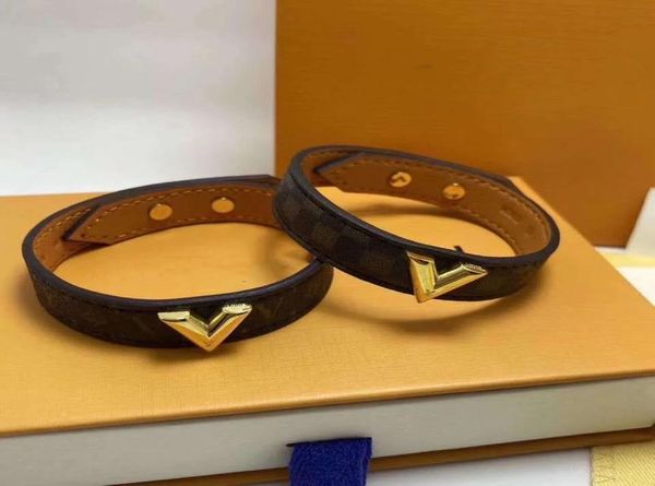 

chain charms bracelets designers jewellery luxury bangle letter v floral leather rope european and american style for mens fashion6955372, Black