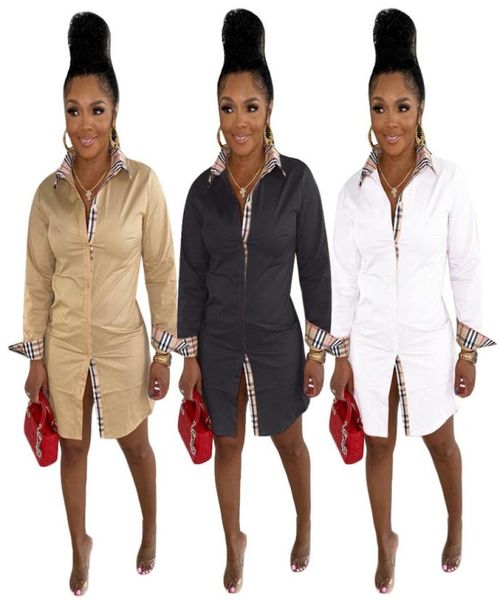 

whole luxury designer plaid casual dresses for women 2022 summer female long sleeve festival clothing mini b9688354, Black;gray