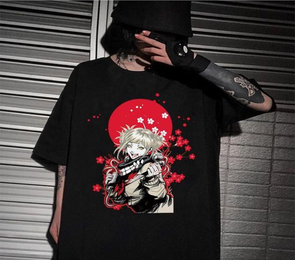 

men039s tshirts harajuku t shirt men women my hero academia anime tshirt himiko toga graphic tee3500634, White;black