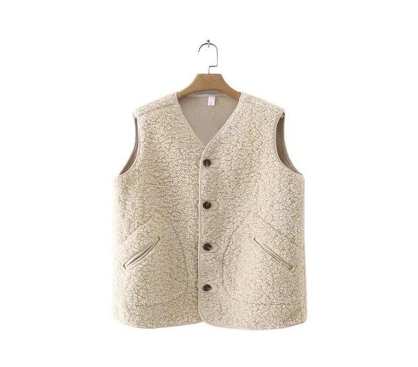 

women039s vests plus size vneck pocket zipper women warm vest coats 2021 casual black apricot color autumn winter ladies waist7731422, Black;white