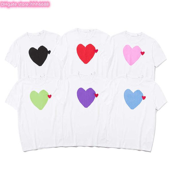 

men's t-shirts summer mens play short sleeve womens badge embroidery heart short red jqug, White;black