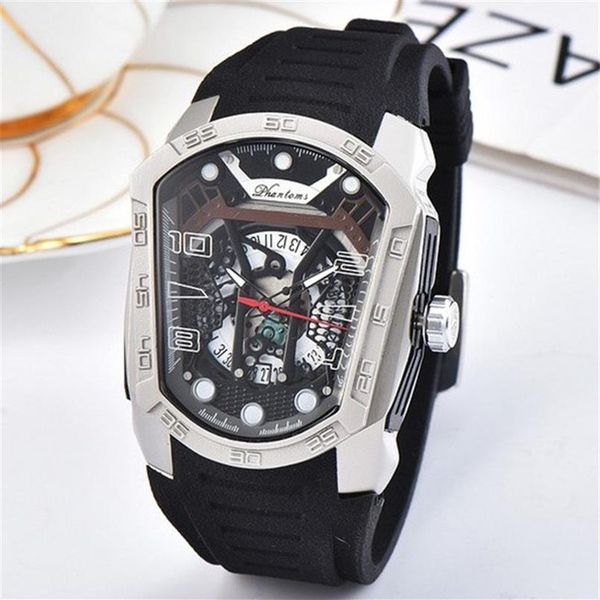 

phantom brand luxury mens watch fighter super cool phantom watch 42mm blade front warrior quartz brand men watch luxury watche2373, Slivery;brown