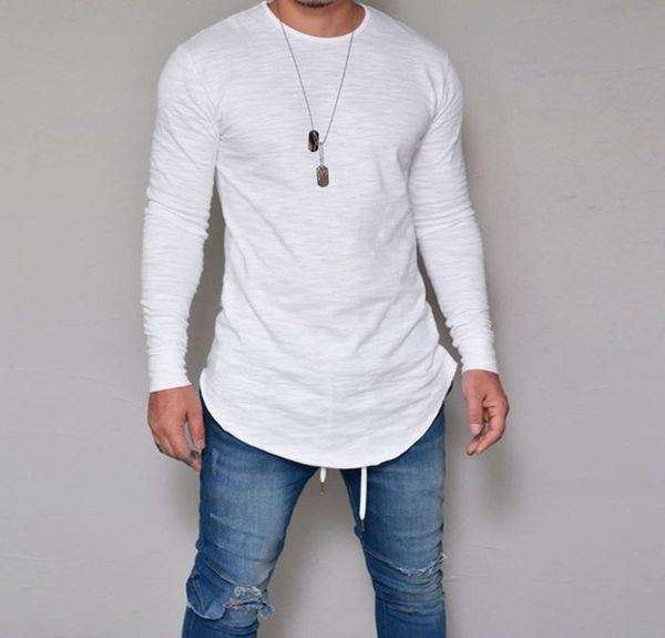 

funny t shirts long sleeve t shirt men cotton casual tshirt streetwear solid color slim fit fitness clothing mens tee shirts 343585, White;black