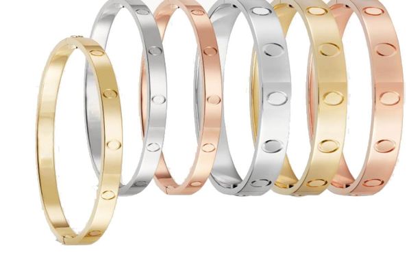 

fashion luxury bangle love bracelet screw design rose gold platinum designers jewelry bangles 365mm bracelets for women anniversa4740823, Black