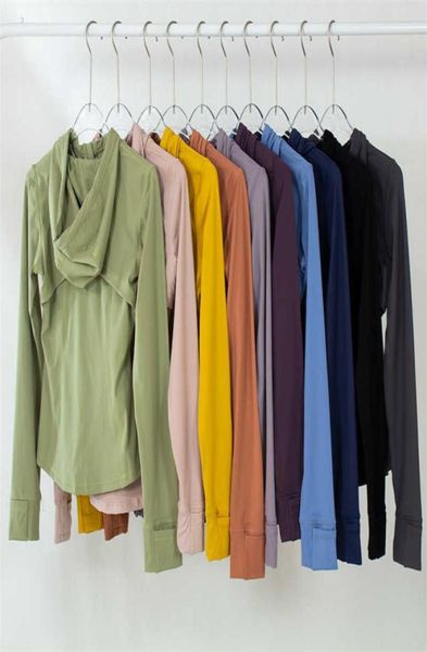 

womens yoga hooded jacket outfit solid color nude sports shaping waist tight fitness jogging sportswear2256174