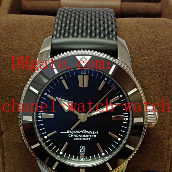 

superocean heritage ii ab2030 black dial 44mm men's automatic machinery watch rubber band mens wrist watches2065, Slivery;brown