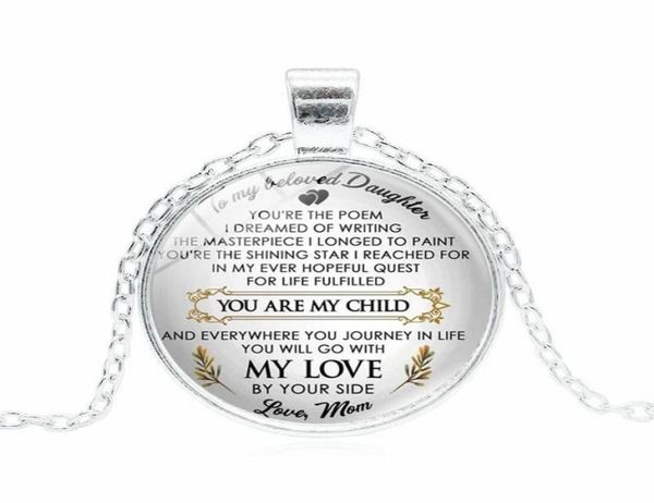 

my love child necklace letter mother father glass cabochon necklaces fashion jewelry will and sandy drop ship6271363, Silver