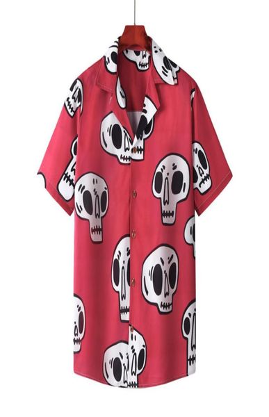 

men short sleeve hawaiian shirts men039s relaxedfit fast drying summer casual 3d skull printed button down women holiday beach48636970313, White;black