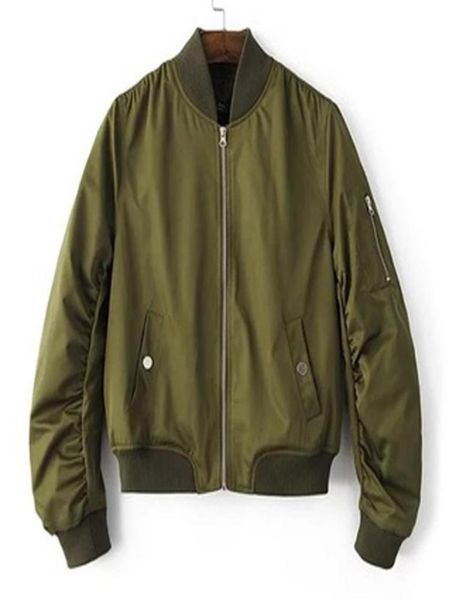 

whole women jacket coats pilots outerwear woman bomber jackets 2016 female coat flight suit windbreaker jacket solid chaqueta7314401, Black;brown