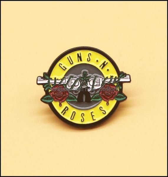

pinsbrooches jewelry guns nroses enamel pins funny art music brooch men women fashion gifts movie novel hat lapel bad dhe465449914, Gray