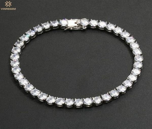 

other bracelets vinregem hip hop rock 925 sterling silver created moissanite gemstone basic tennis chain fine jewelry whole7708559, Golden;silver