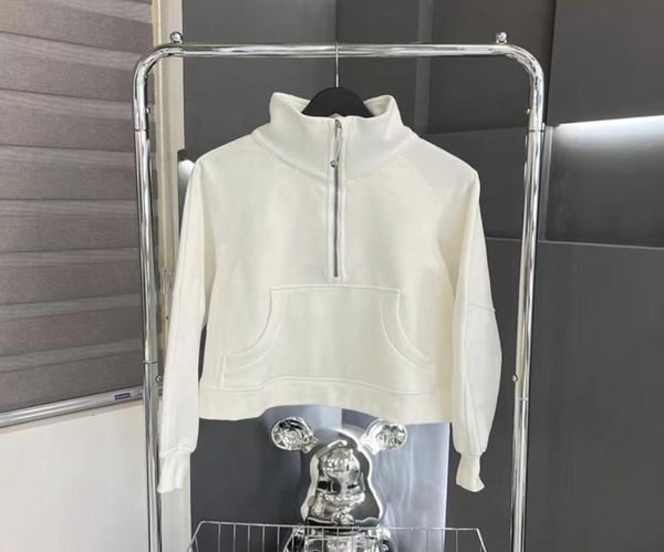 

yoga sweatshirt scuba half zip hoody hoodies outdoor loose sweatshirts gym clothes women workout fitness thick yoga jackets e6052330, Black