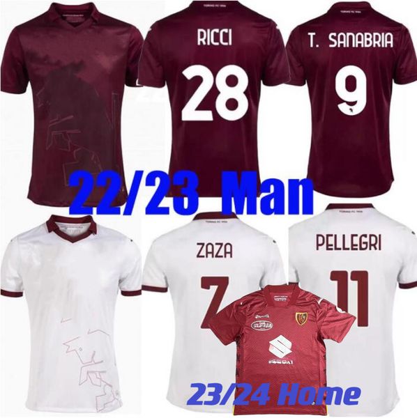 

2023 2024 torino maglia da calcio turin soccer jerseys izzo belotti falque nkoulou 22 23 24 jerseys maillot de football shirt home away thir, Black
