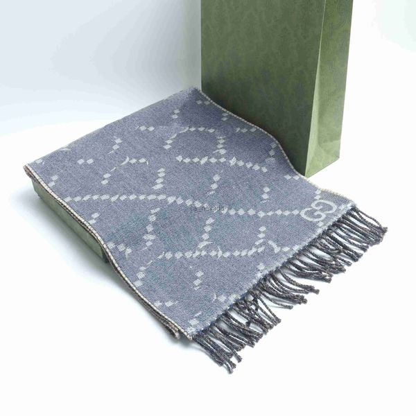 

scarves classic cashmere shawl scarf men women big letters stripe graphic shawls denim blue suitable soft feel fringe trim soft quality exce, Blue;gray