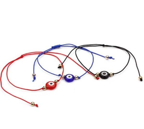 

20pcslot lucky string evil eye lucky red cord adjustable bracelet diy jewelry5077371, Golden;silver