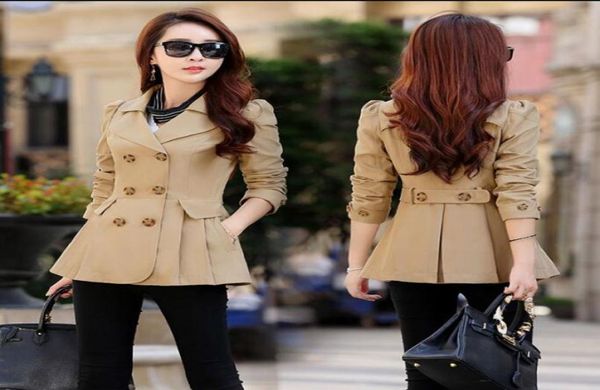 

women039s fashion spring new short lapel coats doublebreasted jacket coat skirt windbreaker jacket coat outerwear72402032157090, Black;brown