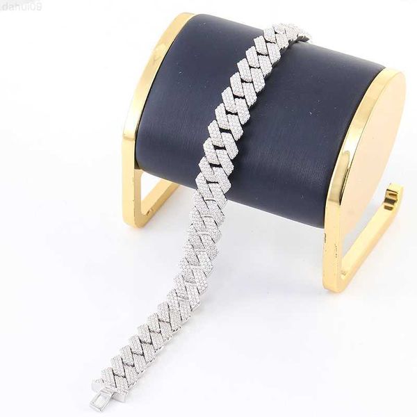 

factory direct 15mm 3 rows d vvs missanite iced out miami cuban link chain 925 sterling silver bracelet necklace