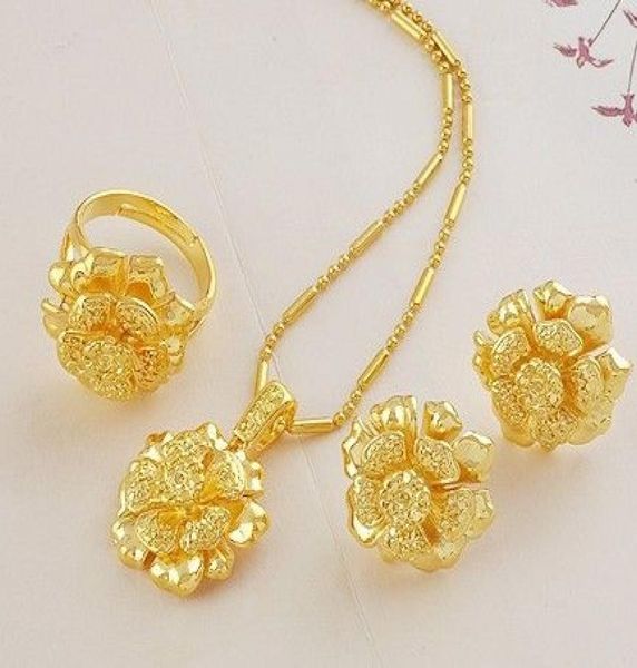 

part womens jewelry set yellow gold filled necklace ring earings 6964744, Silver