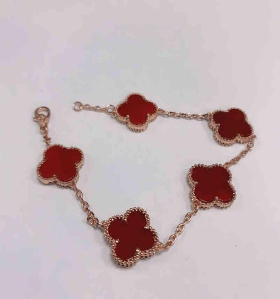 

925 sterling silver necklace clover bracelet female rose gold bracelet lucky clover bracelet female birthday 2s19077135, Black