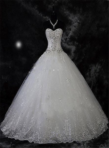 

wed dress wed robe de mariage lace rhinestone plus size ball gown wedding dresses wedding bridal gowns vestido de novia4404556, White