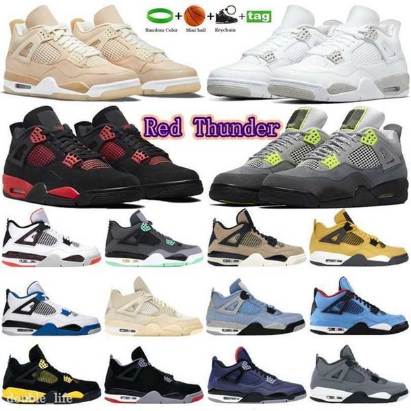 

basketball mens shoes 4 4s jumpman university blue sai black cat white cement women sneakers