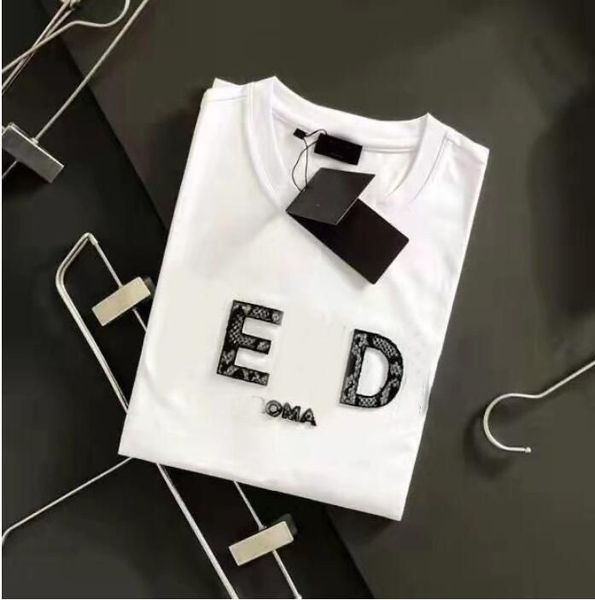 

casual man womens tees with letters print short sleeves men hip hop clothes summer mens designer t shirt women street clothes size s-3xl, White;black