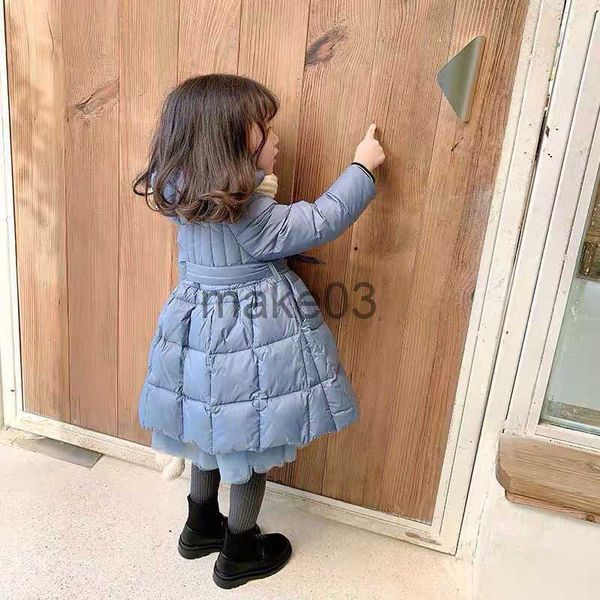 

down coat 2023 new down cotton jacket winter girls hooded parka snowsuit coats midlength warm cold protection outerwear 28 years j230823, Blue;gray