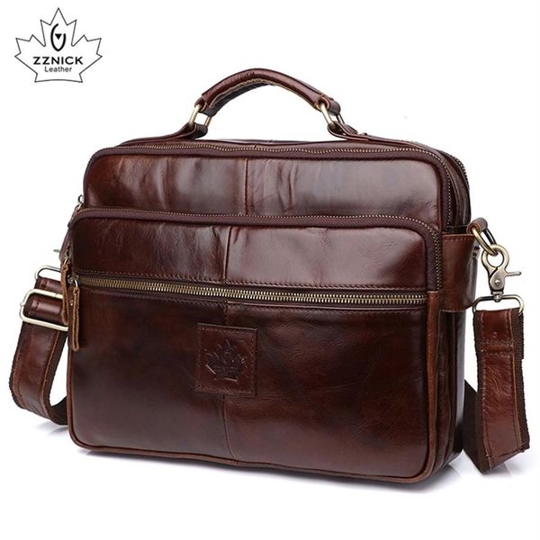 

men's shoulder bag leather lapoffice s for men genuine s briefcase luxury handbag male zznick 220216283r