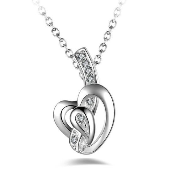 

omhxzj whole personality pendants necklaces fashion ol woman girl party gift silver heart zircon 925 sterling silver pendant n6044356