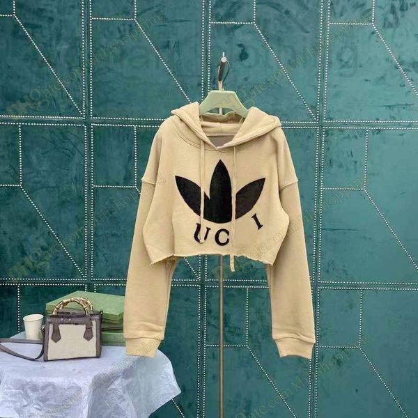 

women designer crop hoodies for women outdoor ladies letter cotton long sleeve clothing, Black
