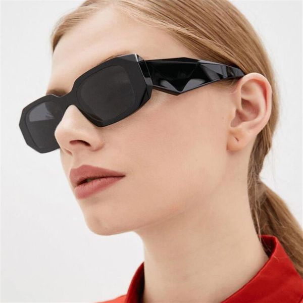 

2023 modern personality irregular square narrow sunglasses fashion men women retro luxury brand design sun glasses oculos de sol262p, White;black