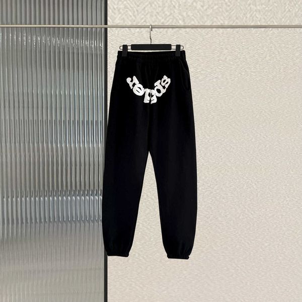 

sp5der 555555 star style casual pants young thug loose streetwear terry thin guard pants fashion hvp1, Black
