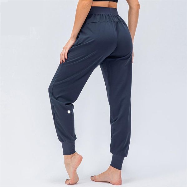 

ll women yoga ninth pants running fitness joggers with zipper pocket high waist elastic casual jogging pants 4 colors d12368234k