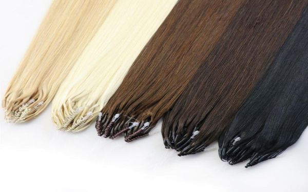 

invisible mini 8d nano rings micro beads 100 human hair extensions remy vigin natural brown blonde pure color 100strands 14 16 183188839