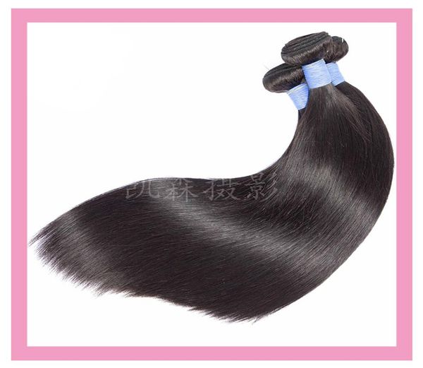 

malaysian 100 human hair mink hair extensions natural color straight hair bundles 830inch 3 pieceslot whole3562663, Black