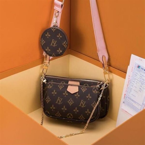 

women bag handbag woman original box date code purse clutch shoulder messenger cross body serial number three in one flower201o