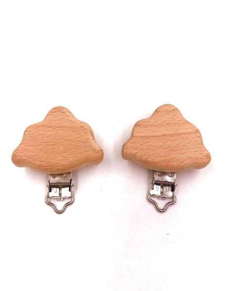 

natural wooden nipple chain baby feeding accessories pacifier clasp cute modeling beech pacifier clip cloud shape baby diy preferr9163165