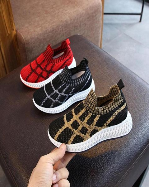 

spring and autumn fashion kids sneakers breathable mesh flying weave comfortable sneakers for boys and girls41176767223234, Black;red