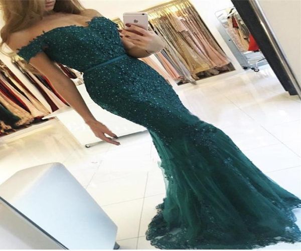 

emerald green elegant appliques evening dresses 2019 robe de soiree beaded crystal prom gowns backless sweatheart mermaid vestido 5439395, Black