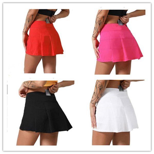 

2023 NEW L-22 Pleated Tennis Skirt Women Gym Clothes Sports Shorts Female Running Fitness Dance Yoga Underwear Beach Biker Golf Skirts, #11