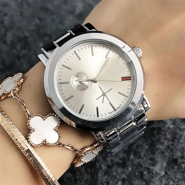 

fashion brand watch women girl style metal steel band quartz wrist watch g36228w, Slivery;brown