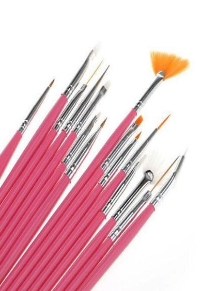 

pink 15pcs design diy acrylic painting tool uv gel pen polish nail art brush set r564189231, Yellow