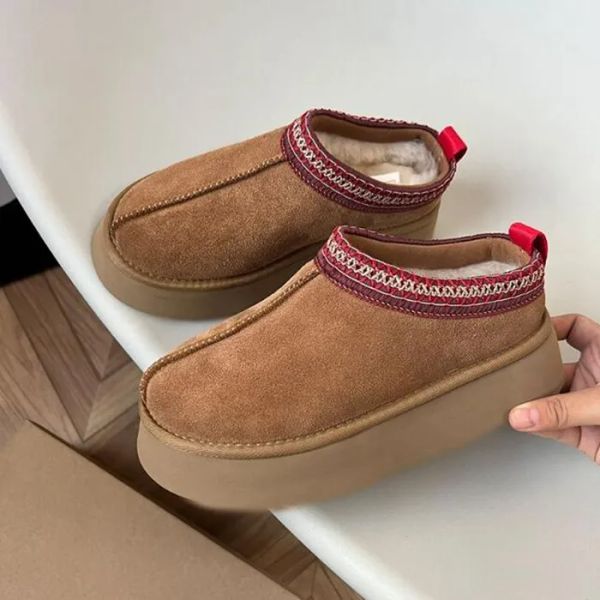 

tasman slippers chestnut fur slides sheepskin shearling tazz new mules women men ultra mini platform boot slip-on shoes suede uppe cbsvrq, Black