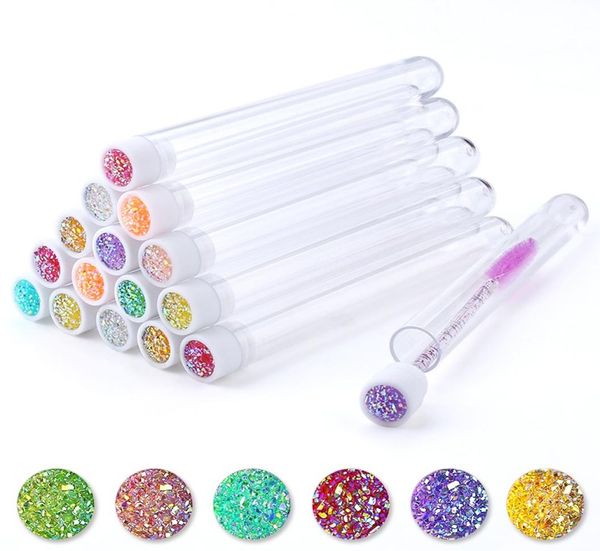 

reusable eyebrow brush tube disposable eyelash brush eyebrow brush replaceable dustproof sparkling broken diamond at bottom3009768