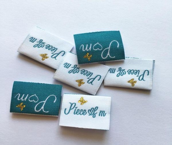 

custom label clothing labels for garment 1000pcs tool green and white ultrasonic cut center fold2037067, Black